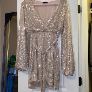 Champagne sequin dress